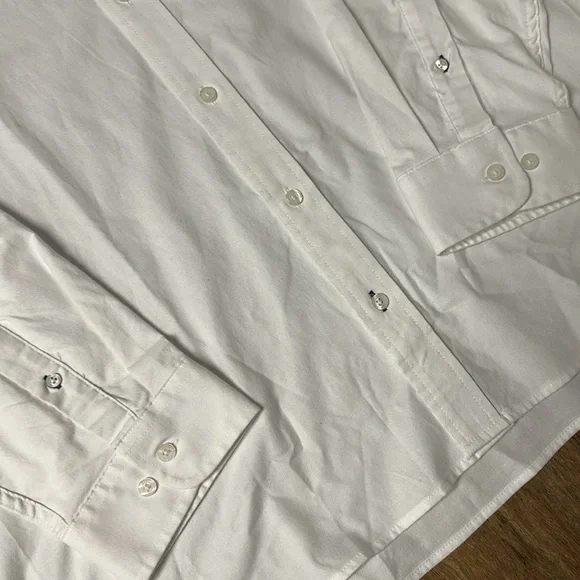 LL Bean Nwt tall true cool slightly fitted stretchy white button down shirt - Picture 4 of 8